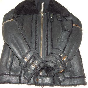 Balmain Double Zipper Men's Shearling coat